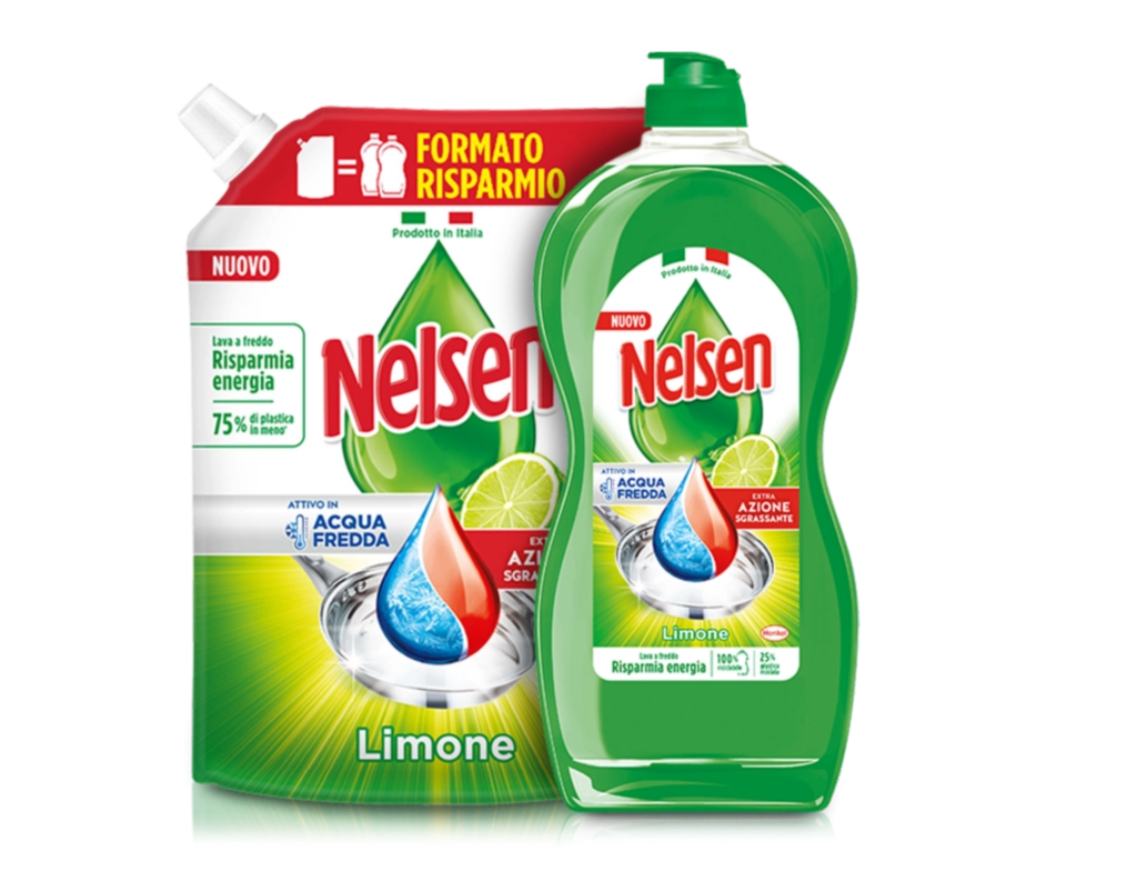 Nelsen Piatti Limone Eco-Ricarica 1650ml | Extra Sgrassante Attivo in Acqua Fredda | Formato Risparmio -75% Plastica | Made in Italy