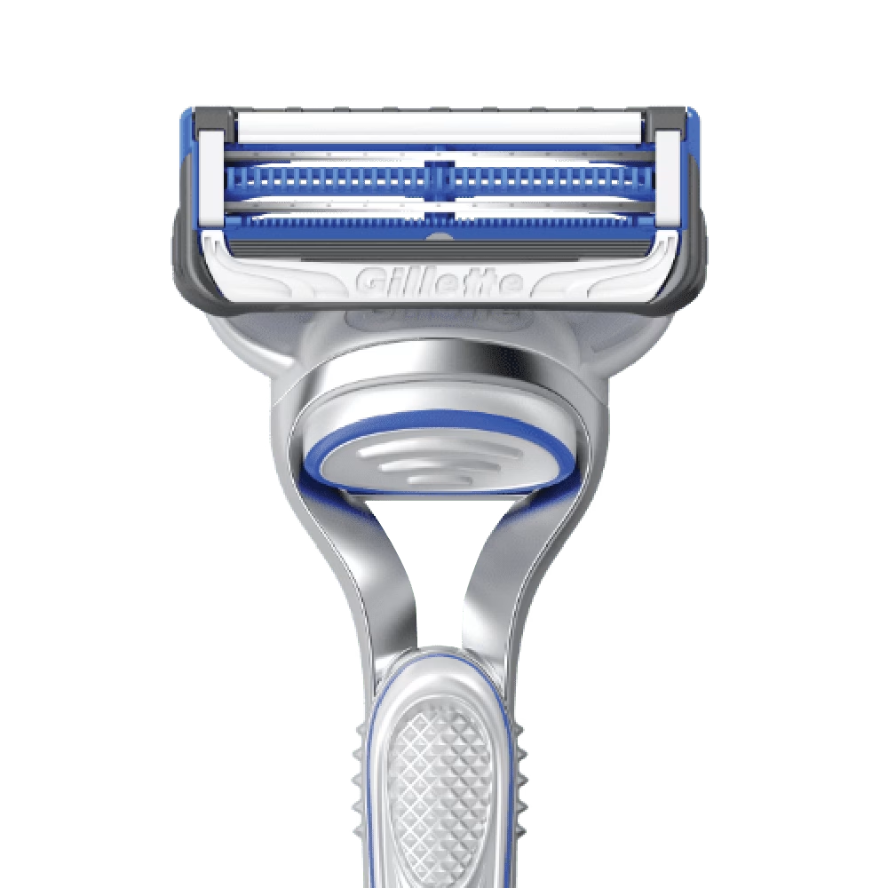 Gillette SkinGuard Sensitive Rasoio Uomo | Tecnologia Anti-Irritazione Clinicamente Testata | Manico Flessibile + 2 Lamette di Ricambio | Ideale per Pelli Sensibili