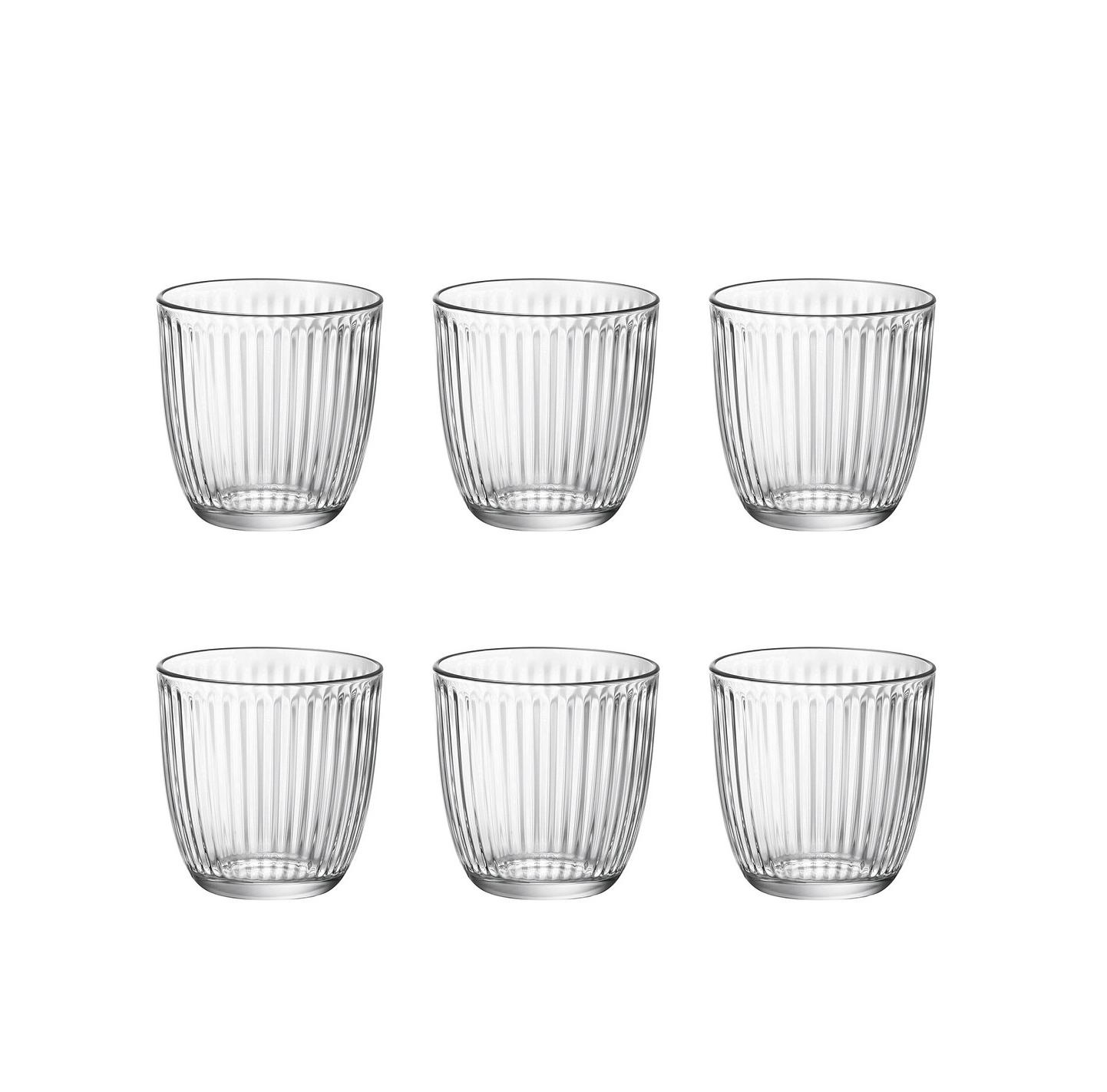 Bormioli Rocco Line Set 6 Bicchieri Acqua 29 cl – Trasparente – Design Vintage Anni '50