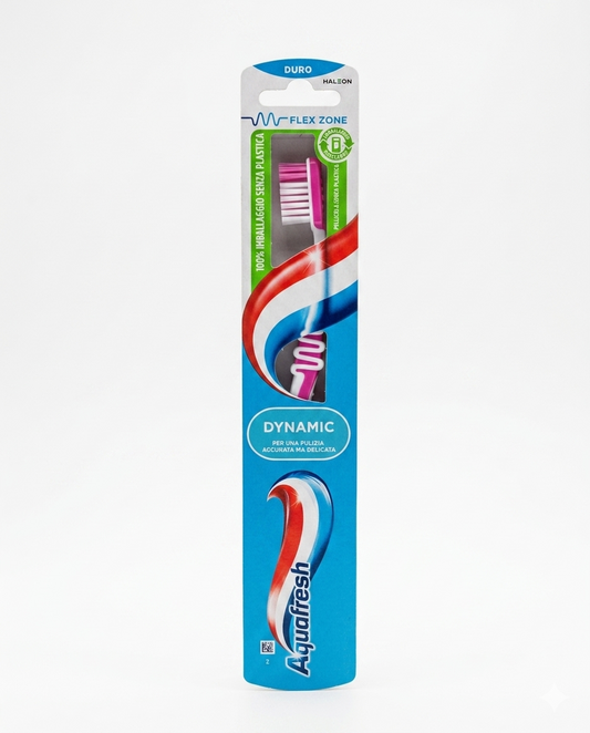 Aquafresh Dynamic Spazzolino Manuale Setola Dura – Protezione Attiva e Controllo Placca