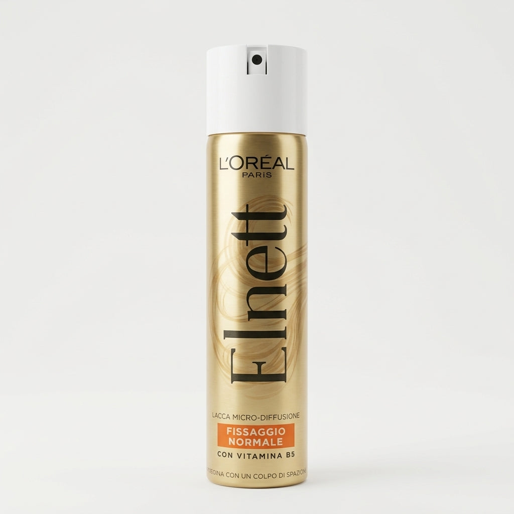L'Oréal Paris Elnett Lacca Micro-Diffusione Fissaggio Normale 75 ml Alluminio – Spray Fissativo Viaggio Vitamina B5 Anti-Crespo