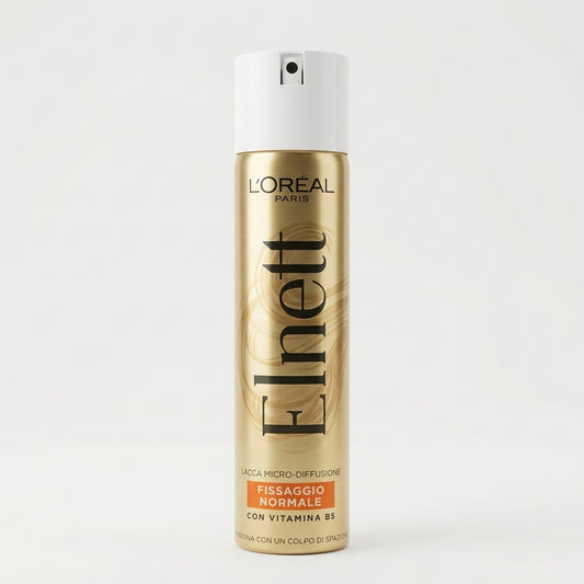 L'Oréal Paris Elnett Lacca Micro-Diffusione Fissaggio Normale 75 ml Alluminio – Spray Fissativo Viaggio Vitamina B5 Anti-Crespo