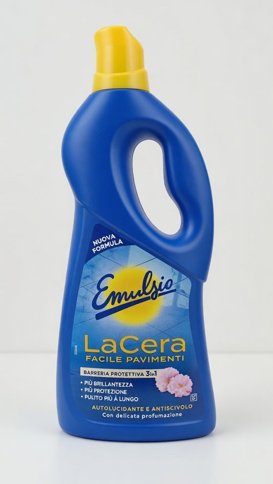 Emulsio LaCera Facile Pavimenti 725ml | Cera Autolucidante Antiscivolo Barriera 3in1 | Protezione Marmo, Parquet, Cotto ed Esterni |