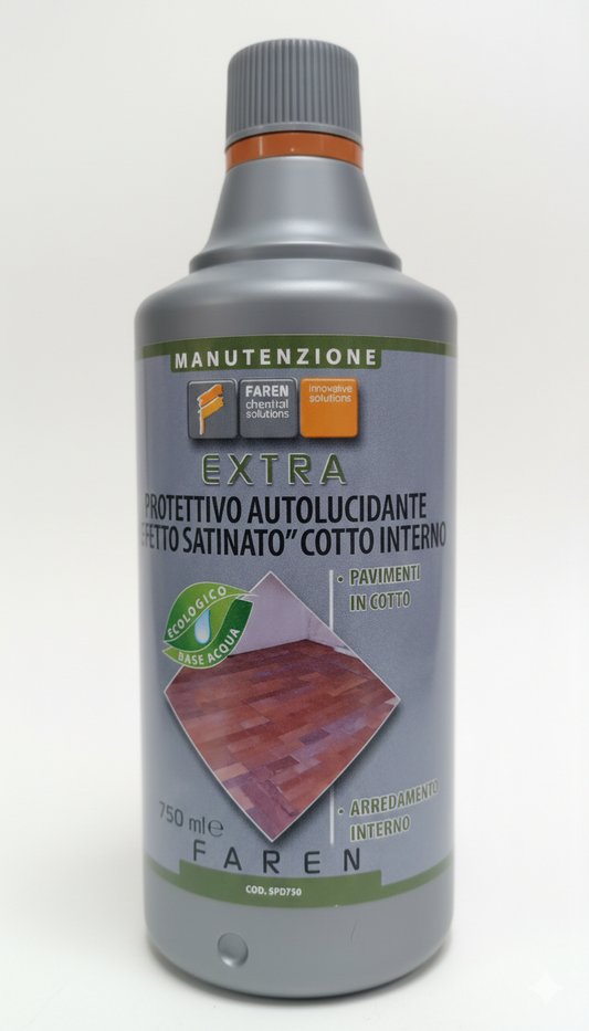 FAREN EXTRA Protettivo Autolucidante Effetto Satinato 750ml | Specifico per Cotto Interno | Azione Antimacchia e Antipolvere | Finitura Vellutata Soft-Touch | Made in Italy
