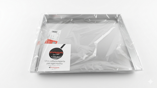 Fasa Teglia Rettangolare in Alluminio Professionale 35x28 cm – Tortiera per Pizza, Focaccia e Pasticceria – Made in Italy ad Alta Conduzione Termica