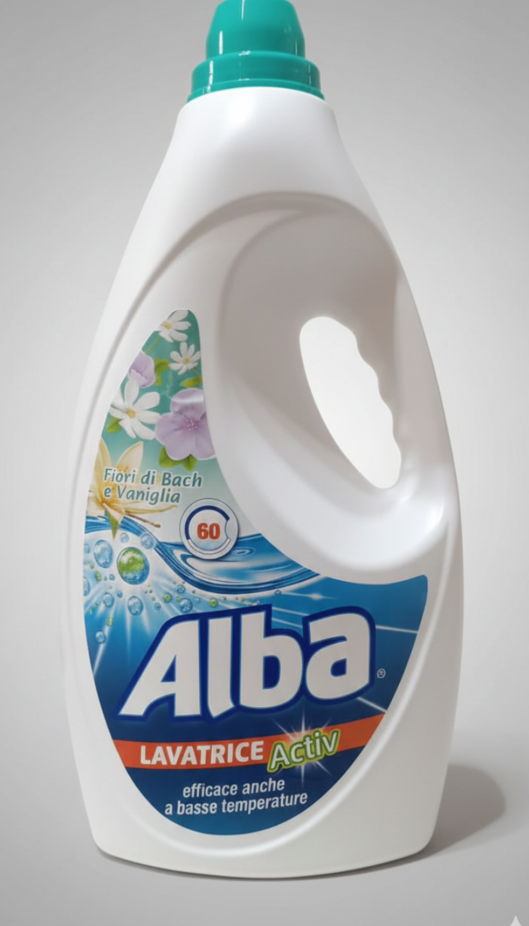 Alba Detersivo Lavatrice Liquido 3L | Formato 60 Lavaggi | 5 Varianti Professionali | Formula Attiva Anti-Macchia e Protezione Fibre