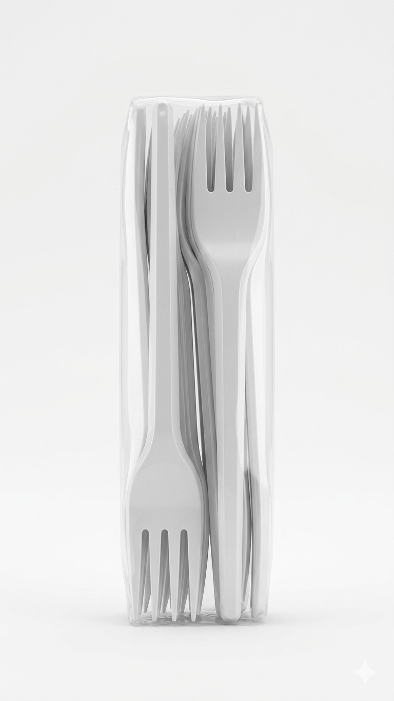 Forchette Riutilizzabili Linea 100 | Plastica Lavabile ad Alta Resistenza | Soluzione Economica per Feste, Catering e Picnic