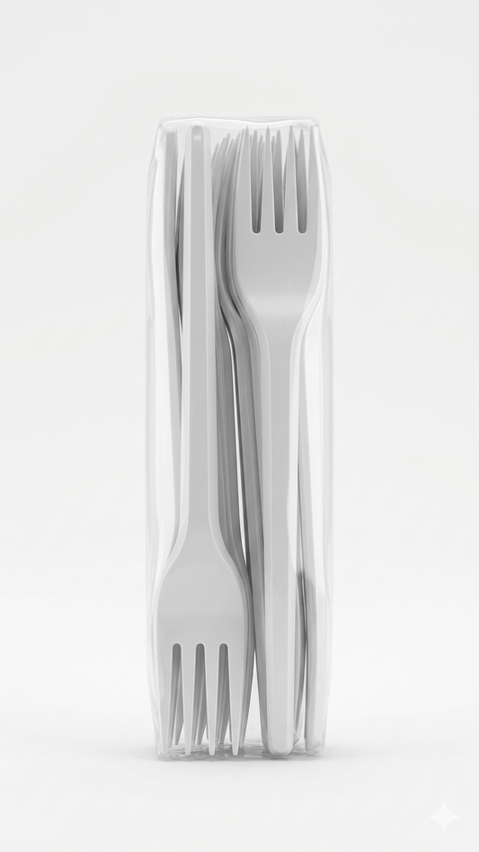 Forchette Riutilizzabili Linea 100 | Plastica Lavabile ad Alta Resistenza | Soluzione Economica per Feste, Catering e Picnic