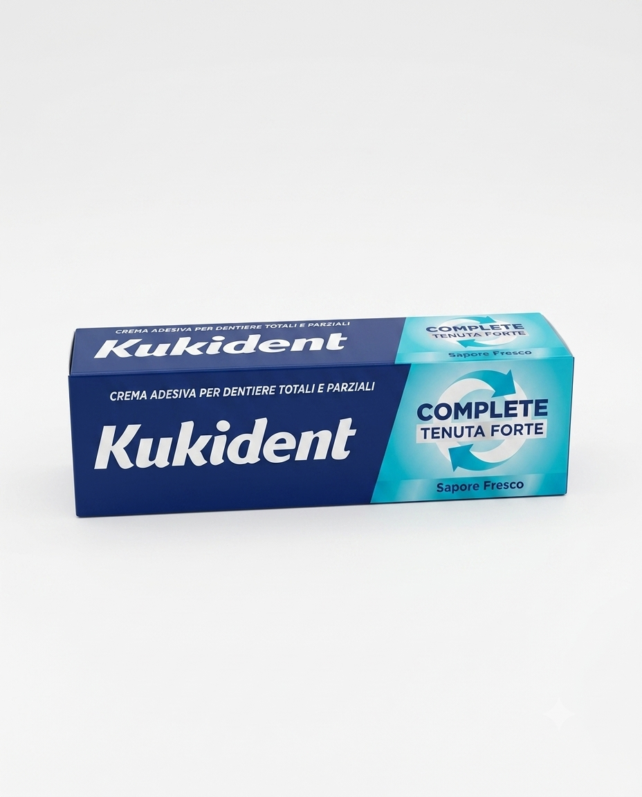 KUKIDENT Complete Crema Adesiva Sapore Fresco 35g – Tenuta Extra Forte e Protezione Totale Anti-Infiltrazioni