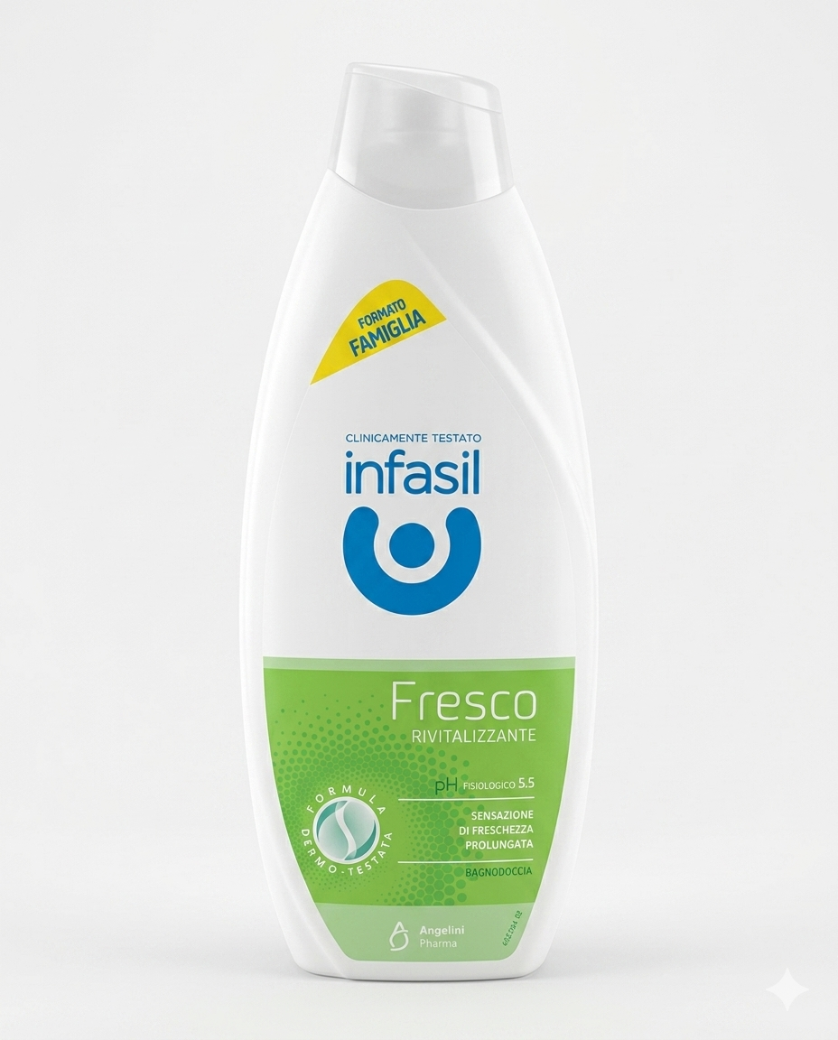 Infasil Fresco Rivitalizzante Bagnodoccia Formula Dermo-Testata 500 ml – Sensazione di Freschezza Prolungata e Rigenerazione Cutanea Fisiologica