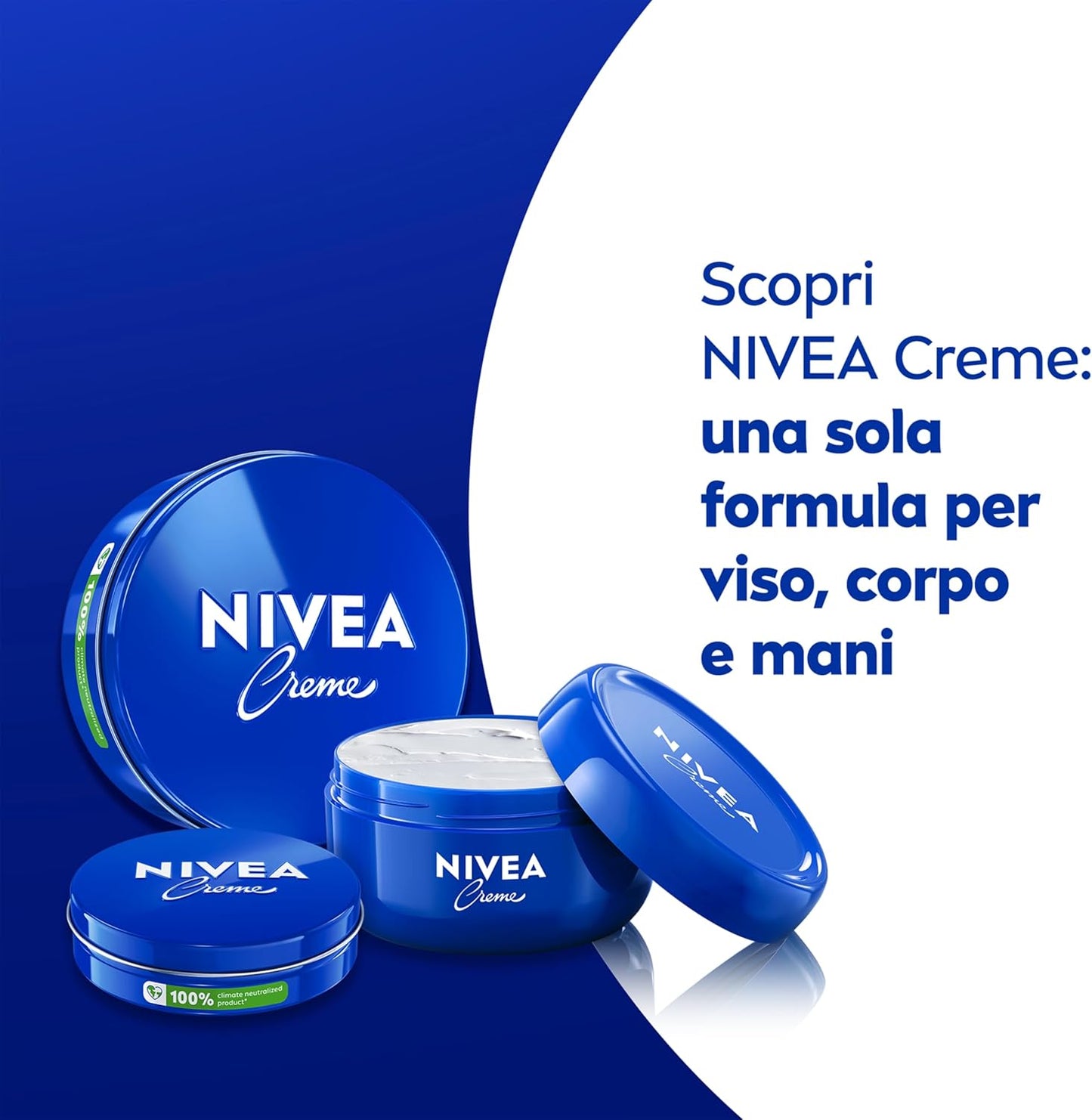 Nivea Creme 400ml Giga Confezione | L'Originale Crema Idratante Multiuso Viso, Corpo e Mani | Nutrizione Profonda con Eucerit | 80% Alluminio Riciclato