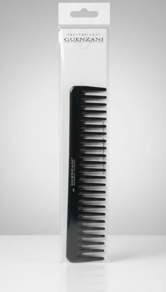Guenzani 449 Pettine Professionale per Capelli Afro e Ricci Stretti | Denti Larghi e Robusti | Azione Districante Delicata | Ideale per Styling e Definizione Volume