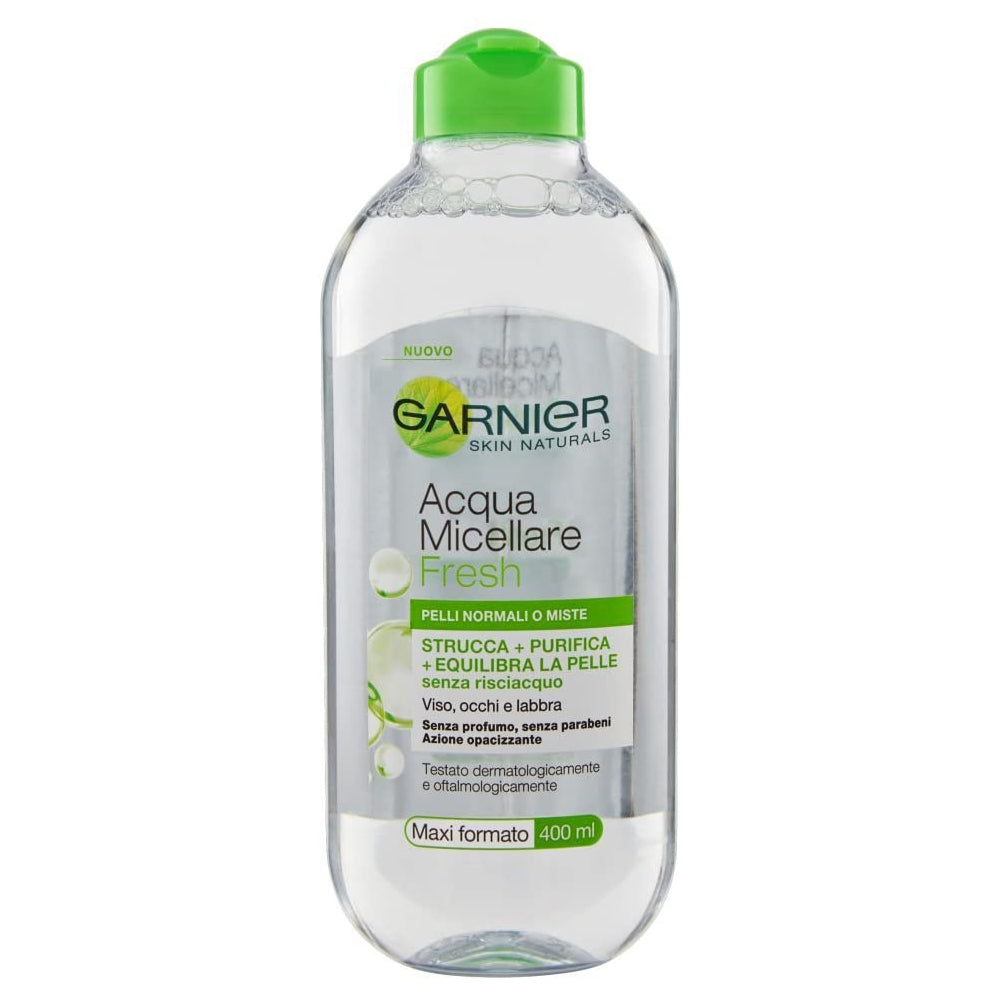 Garnier Acqua Micellare Fresh 400ml – Strucca, Purifica, Equilibra Pelli Normali e Miste