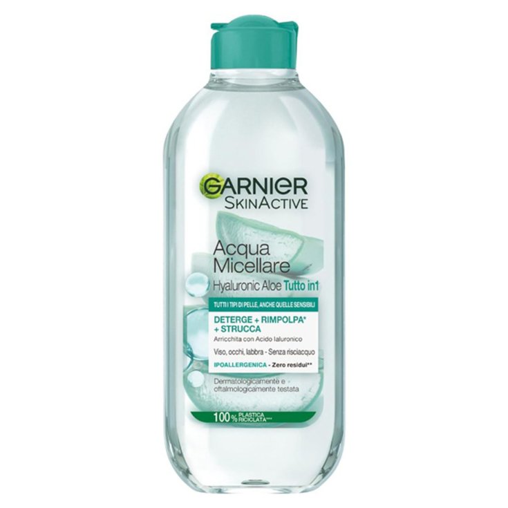 Garnier Acqua Micellare Hyaluronic Aloe Tutto in 1 400ml – Deterge, Strucca & Rimpolpa, Pelli Sensibili