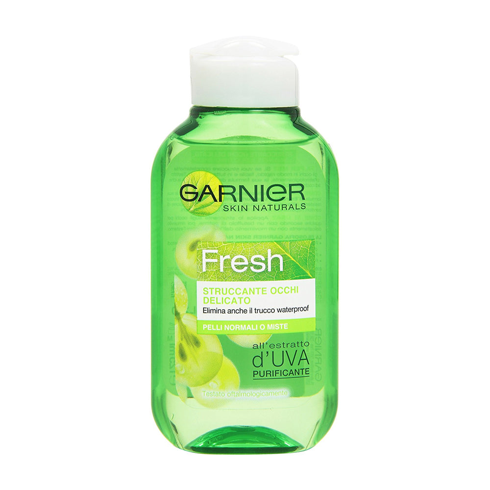 Garnier Fresh Struccante Occhi Delicato 125 ml | Con Estratto d’Uva Purificante | Rimuove Trucco Waterproof | Per Pelli Normali e Miste