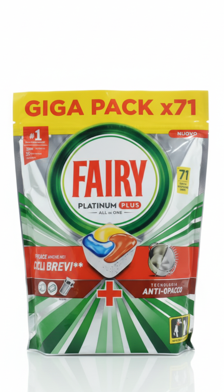 Fairy - Platinum Plus All In One Capsule Lavastoviglie – Tecnologia Anti-Opaco – 71 Caps