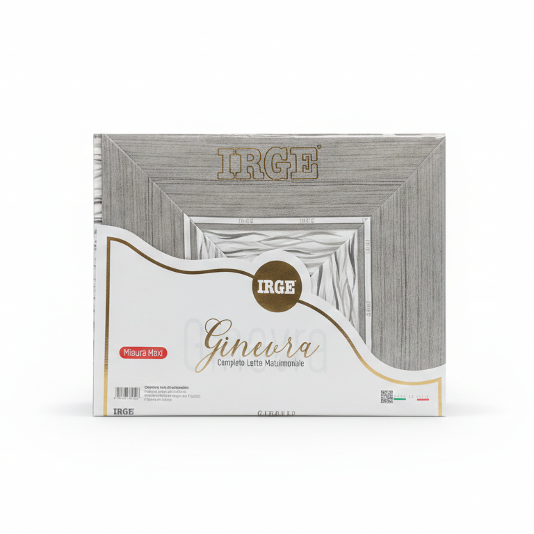 Irge Ginevra Completo Letto Matrimoniale Maxi in 100% Cotone – Set 4 Pezzi con Lenzuolo Sotto con Angoli e Federe Coordinate