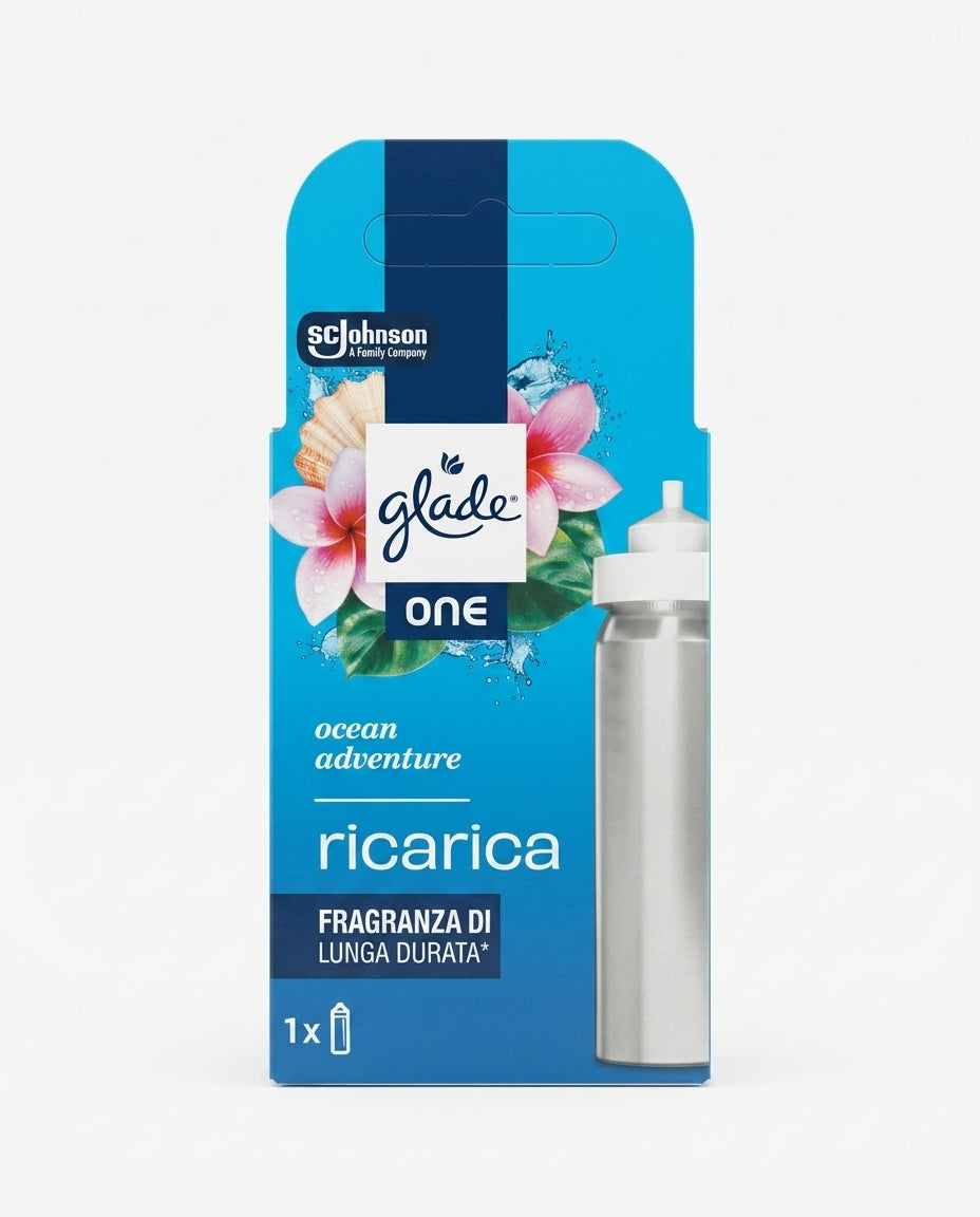 Glade ONE Ricarica Universale Spray Ambienti 10ml Alluminio – Profumazione Istantanea Multi-Compatibile