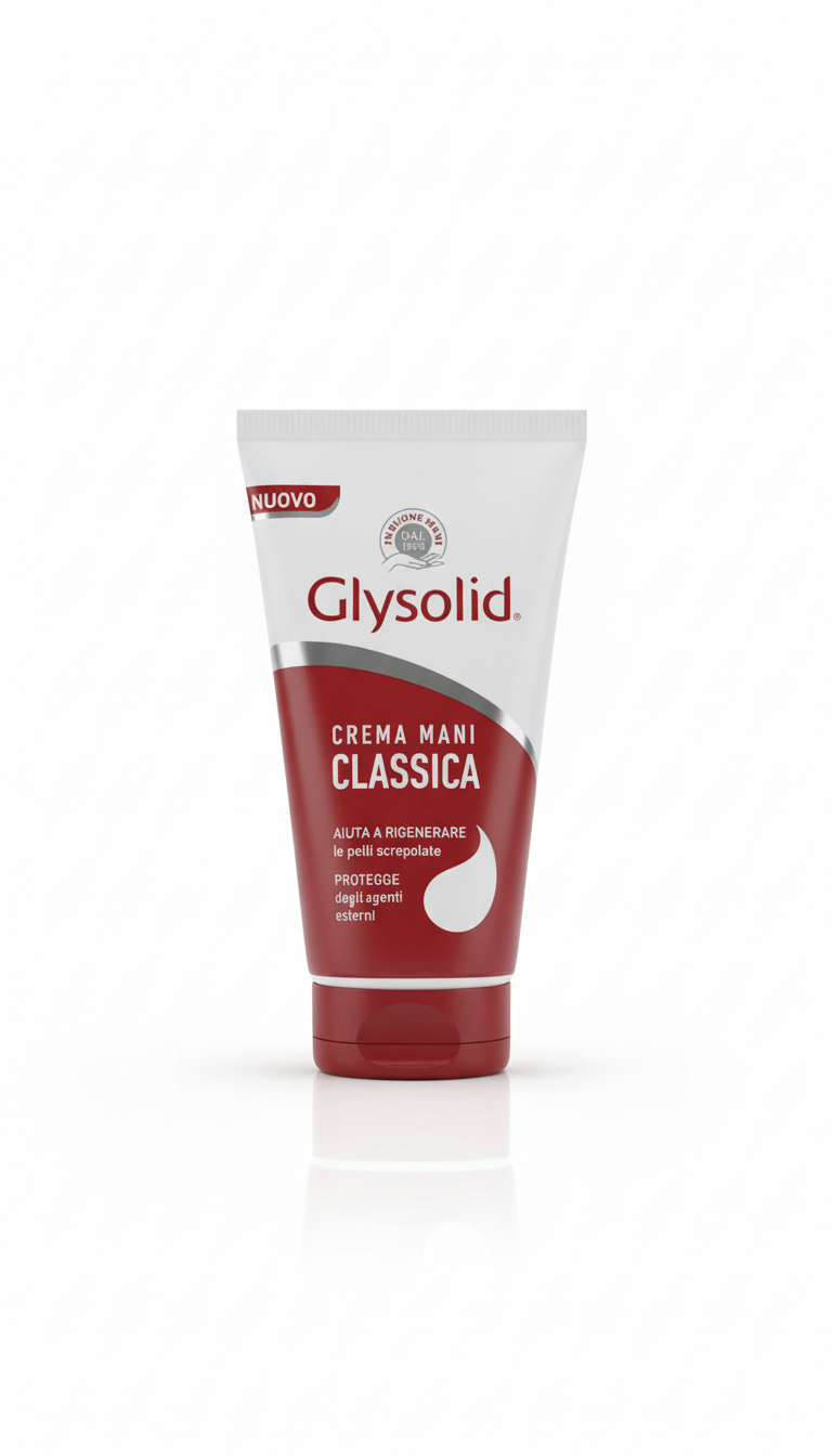 Glysolid Crema Mani Classica 75ml Tubetto - Formula Originale con 36% Glicerina - Rigenerante per Pelli Secche e Screpolate - Dermatologicamente Testata