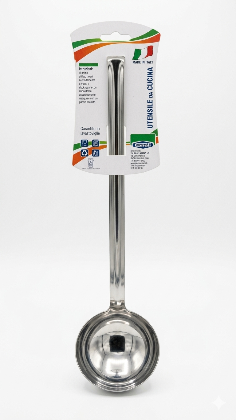 Gnali Mestolo Ø 9 cm in Acciaio Inox 18/C Senza Nichel – Antiallergico, Robusto e Lavabile in Lavastoviglie
