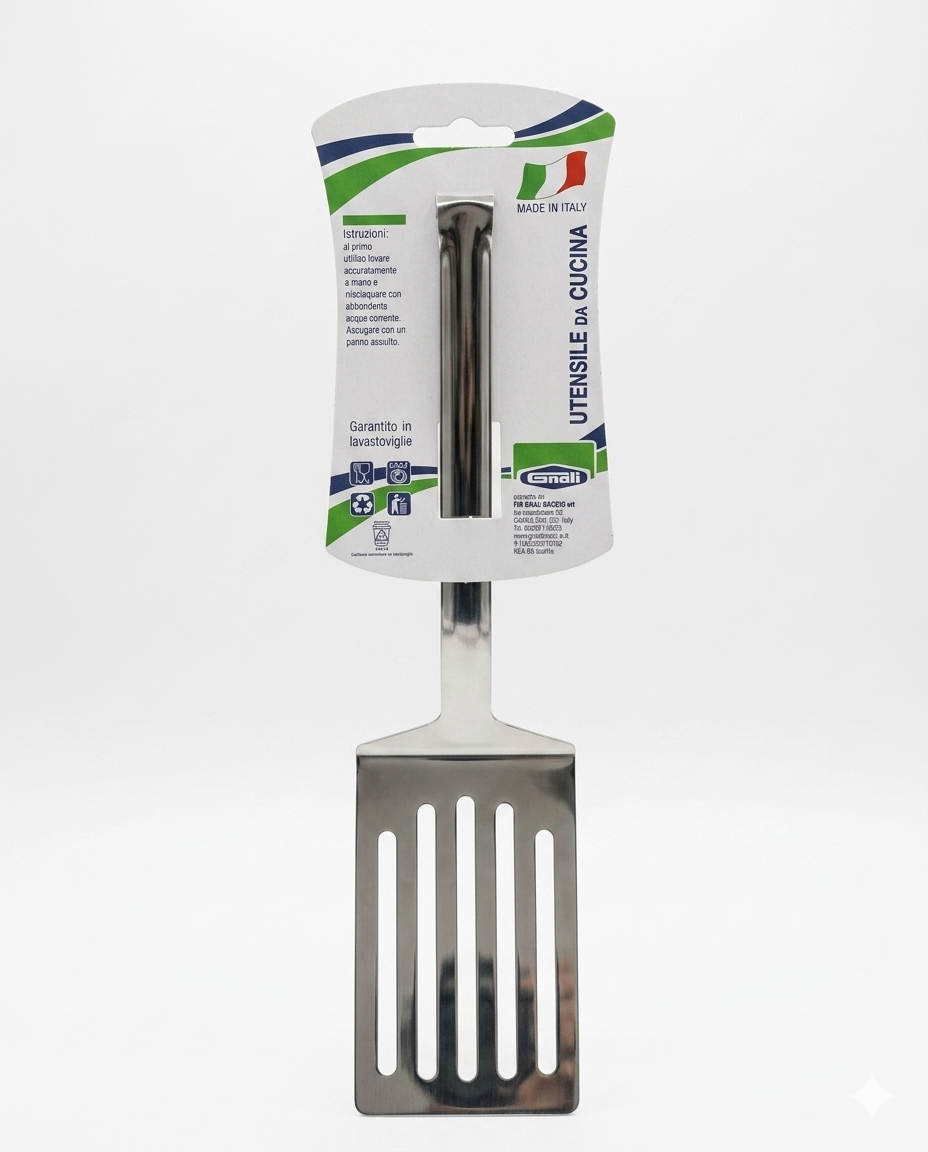 Gnali Pala Lasagne Traforata in Acciaio Inox Modello Delta Pesante – Spatola Professionale per Lasagne, Torte Salate e Patate – Robusta e Lavabile in Lavastoviglie
