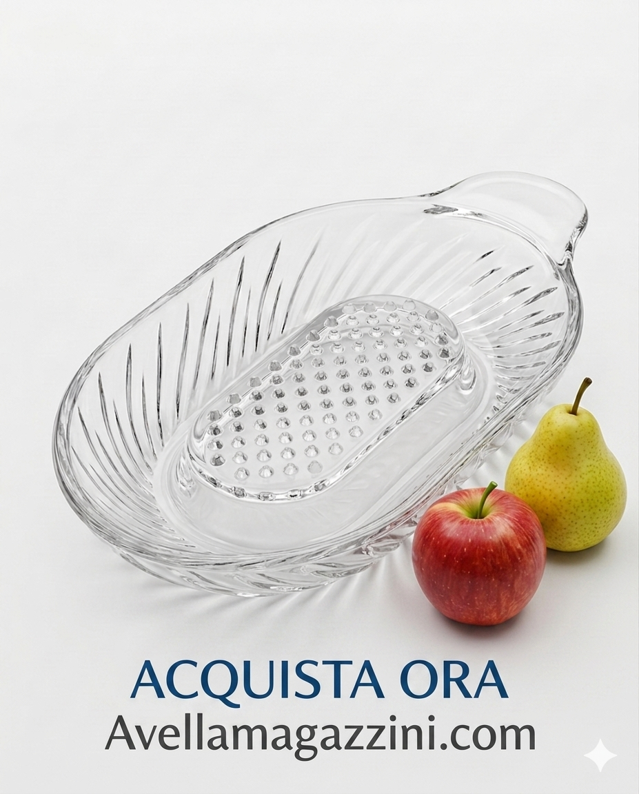 Borgonovo Grattamele Design in Vetro Pressato Ultra-Resistente – L'Originale Classico per l'Infanzia e il Benessere