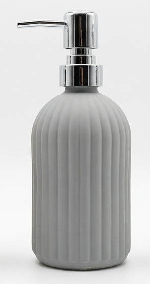 Kasaviva Dispenser Sapone Liquido in Vetro Satinato 500 ml | Dosatore per Bagno e Cucina con Erogatore Cromato | Disponibile in Tortora, Grigio e Bianco