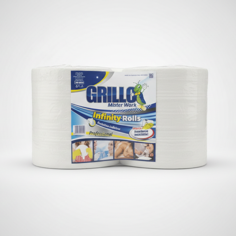 Bobine Carta Industriale Grillo Mister Work Infinity Rolls | Set 2 Pezzi (5kg Totali) | Carta Multienergy Professionale per Officine, Sanità e Ristorazione
