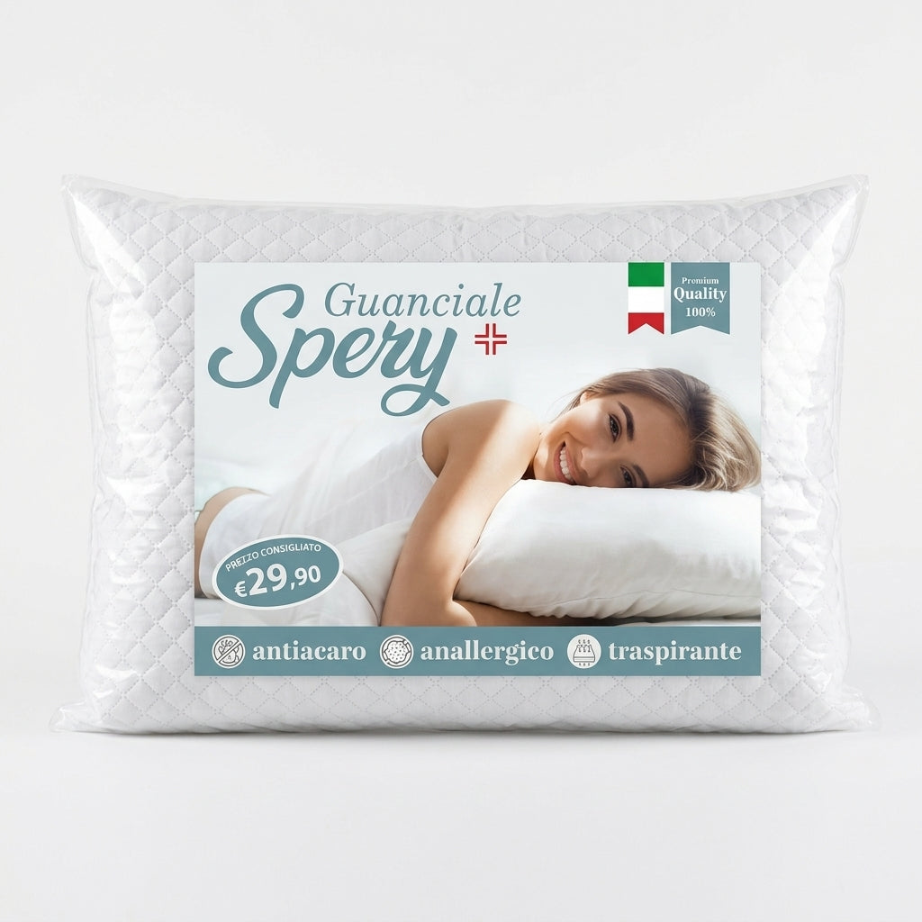 Spery Guanciale Letto Trapuntato Antiacaro Anallergico Poliestere – Cuscino Traspirante Premium Quality