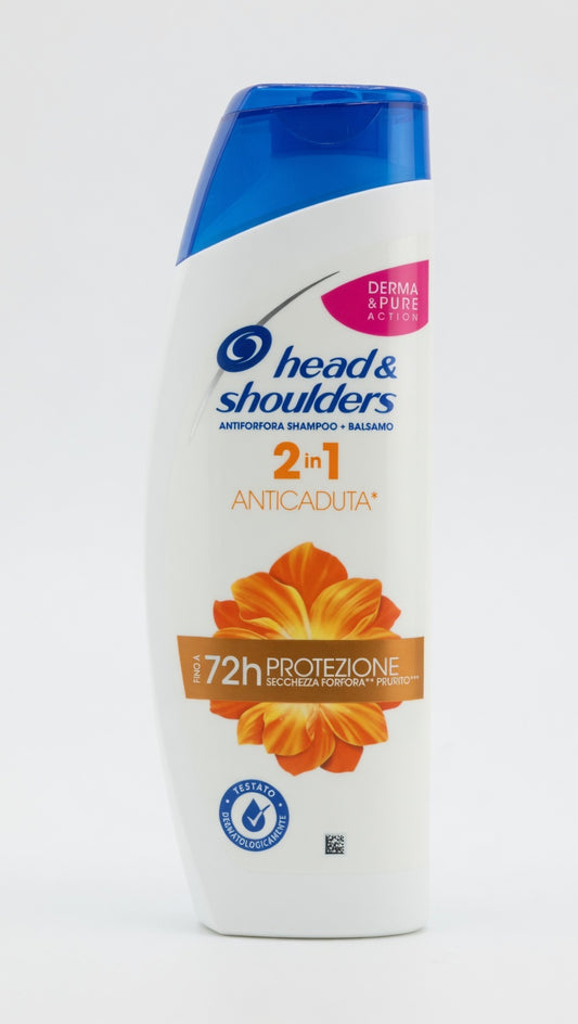 Head & Shoulders 2 in 1 Anticaduta | Shampoo e Balsamo Antiforfora 225ml | Protezione 72h Derma & Pure