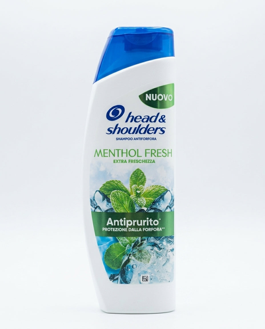 Head & Shoulders Menthol Fresh 250 ml, shampoo antiforfora con effetto mentolo rinfrescante, formula per un microbioma equilibrato e 2X protezione profonda contro la forfora.