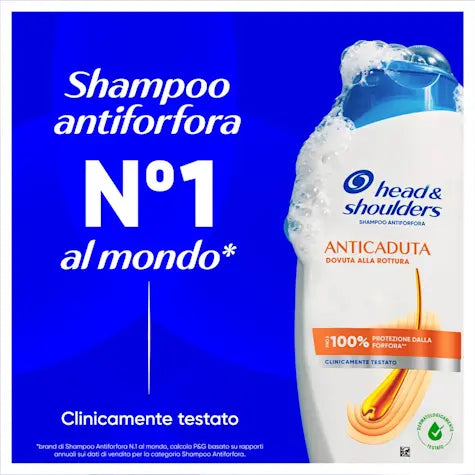 Head & Shoulders Anticaduta per Lei 250 ml | Shampoo Antiforfora Donna | Protezione Fino al 100% dalla Forfora | Microbioma Bilanciato | Uso Quotidiano