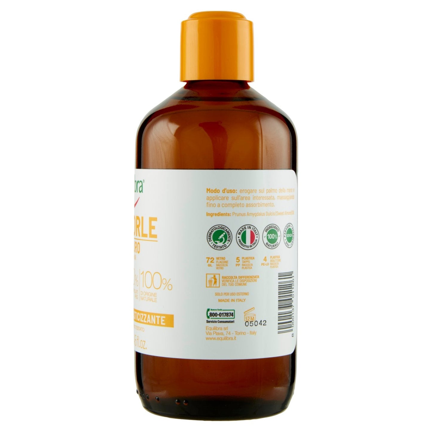 Equilibra Olio di Mandorle Puro 250 ml | 100% Origine Naturale, Spremuto a Freddo – Nutriente ed Elasticizzante
