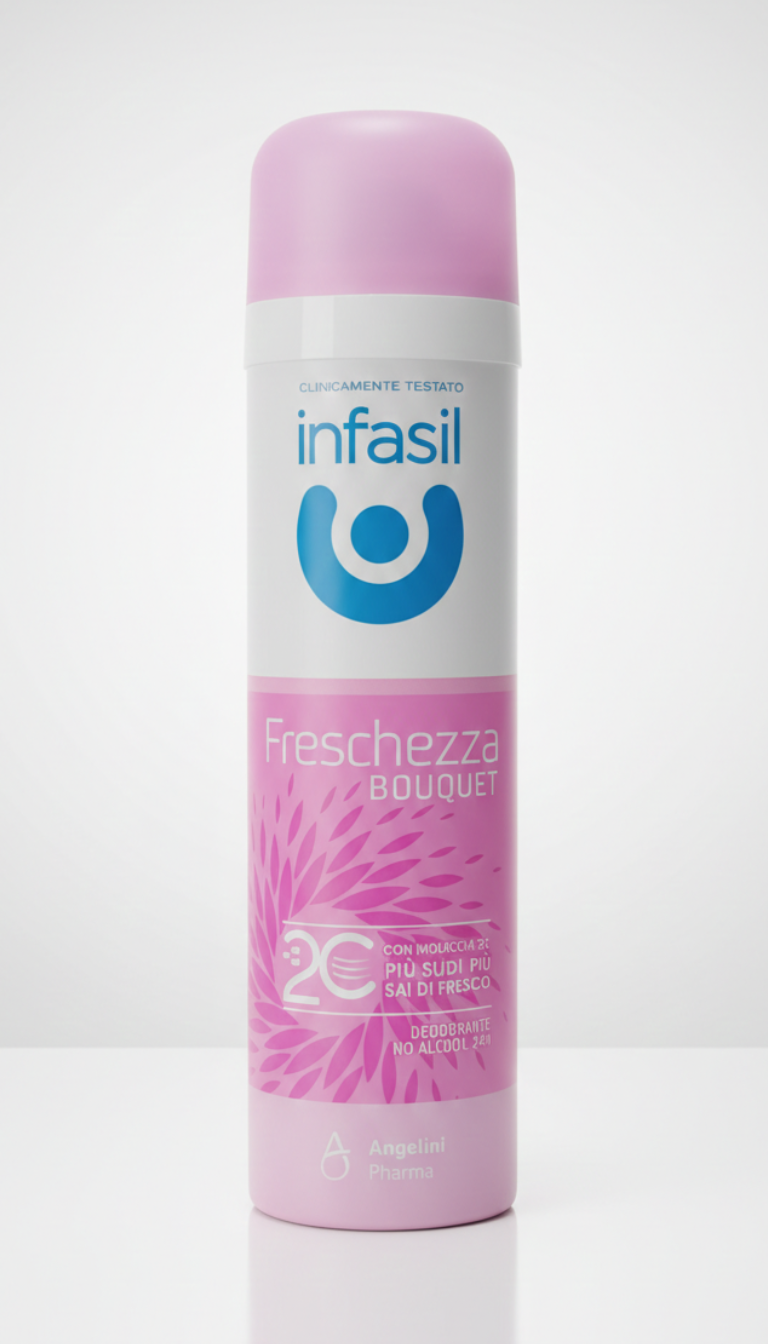 Infasil Freschezza Bouquet Deodorante Spray 150ml – Tecnologia Molecola 2C "Più Sudi Più Sai di Fresco" – No Alcool 24H