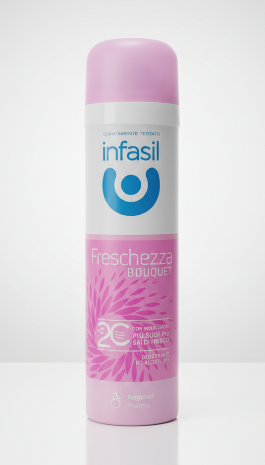 Infasil Freschezza Bouquet Deodorante Spray 150ml – Tecnologia Molecola 2C "Più Sudi Più Sai di Fresco" – No Alcool 24H