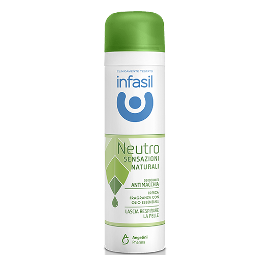 Infasil Deodorante Neutro Sensazioni Naturali Spray 150ml | 0% Sali d'Alluminio | Con Olio Essenziale | Antimacchia