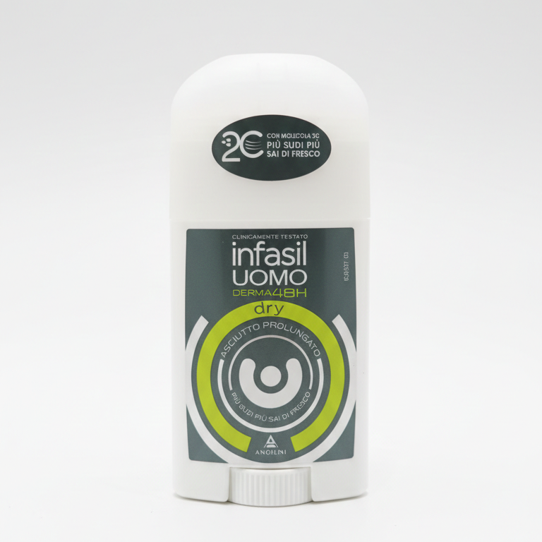 Infasil Uomo Dry Derma Deodorante Stick 40ml – Protezione 48h con Tecnologia Molecola 2C Attivata dal Sudore