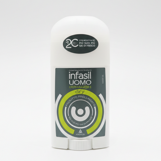 Infasil Uomo Dry Derma Deodorante Stick 40ml – Protezione 48h con Tecnologia Molecola 2C Attivata dal Sudore