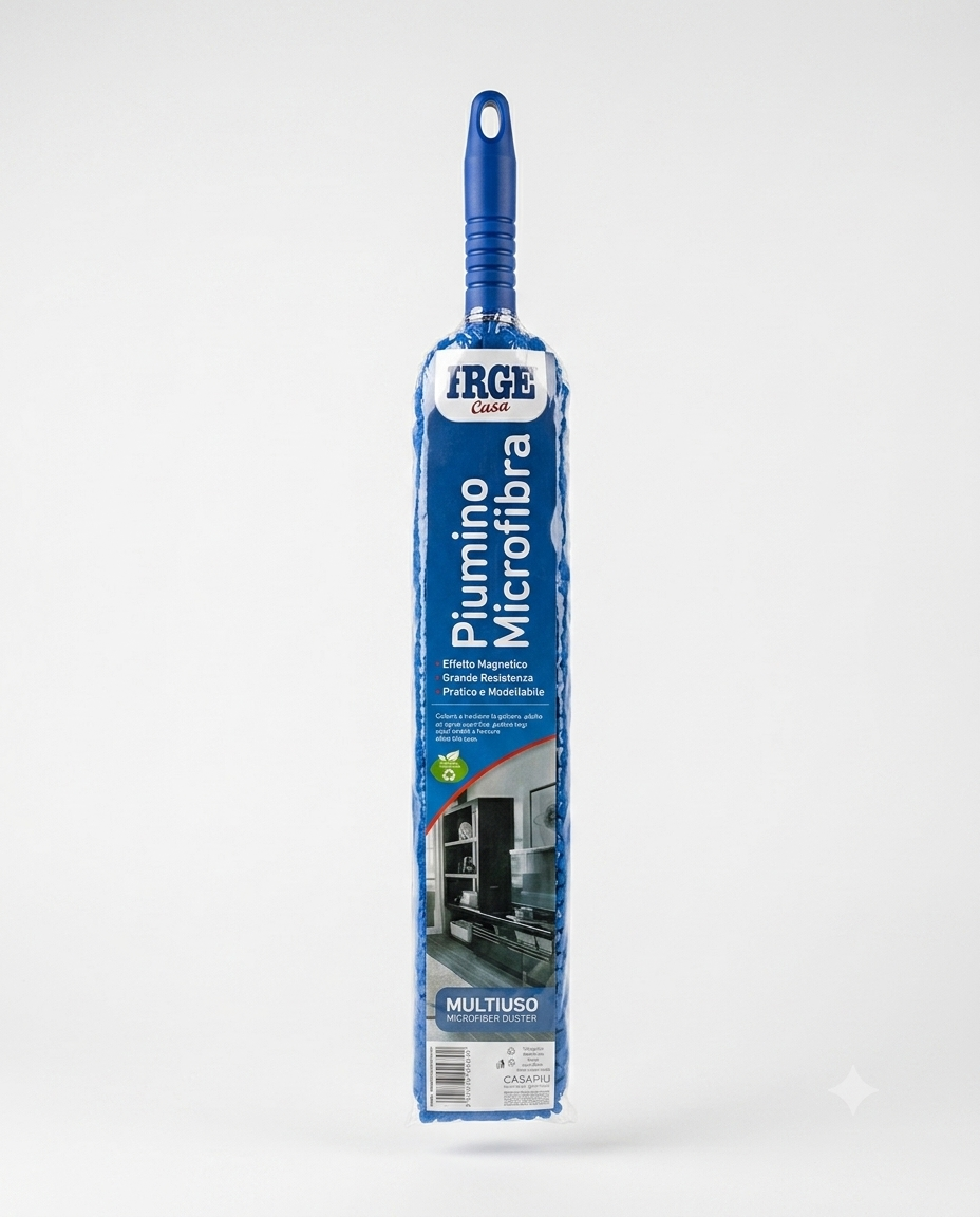Irge Piumino in microfibra effetto magnetico, catturapolvere multiuso con testa modellabile e struttura resistente, ideale per rimuovere polvere da mobili, mensole, lampade, termosifoni e superfici difficili da raggiungere, pratico per la pulizia quotidiana della casa.