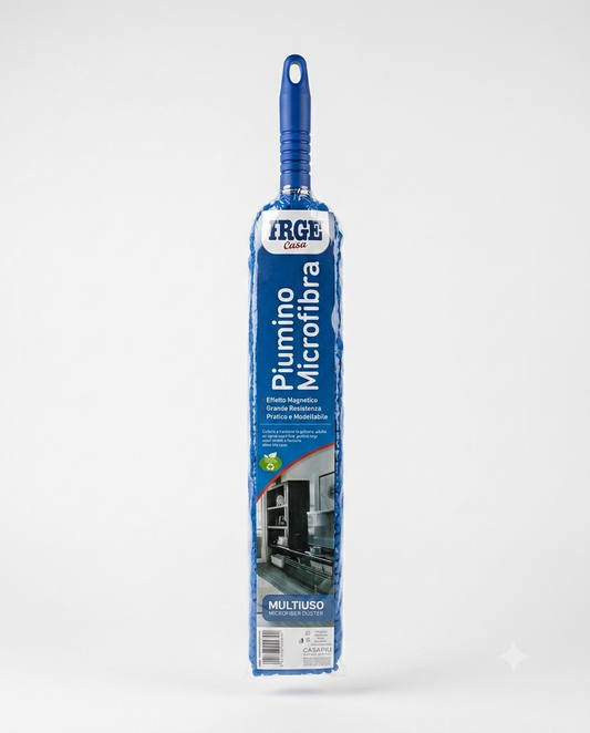 Irge Piumino in microfibra effetto magnetico, catturapolvere multiuso con testa modellabile e struttura resistente, ideale per rimuovere polvere da mobili, mensole, lampade, termosifoni e superfici difficili da raggiungere, pratico per la pulizia quotidiana della casa.