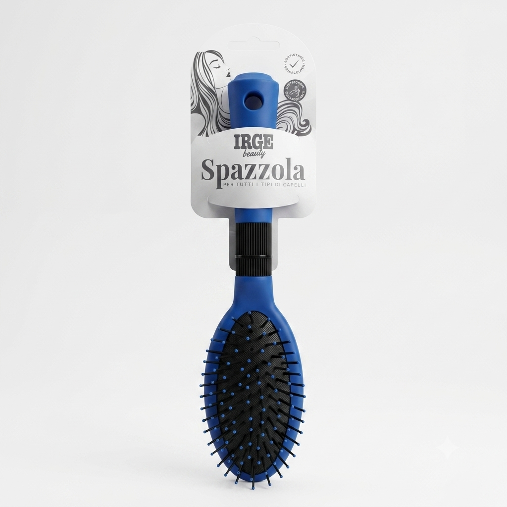 IRGE Beauty Spazzola Margot Ovale Pneumatica, spazzola districante e massaggiante ideale per tutti i tipi di capelli, progettata per sciogliere delicatamente i nodi, adattarsi al cuoio capelluto grazie al cuscinetto pneumatico e favorire una pettinatura morbida, ordinata e confortevole.