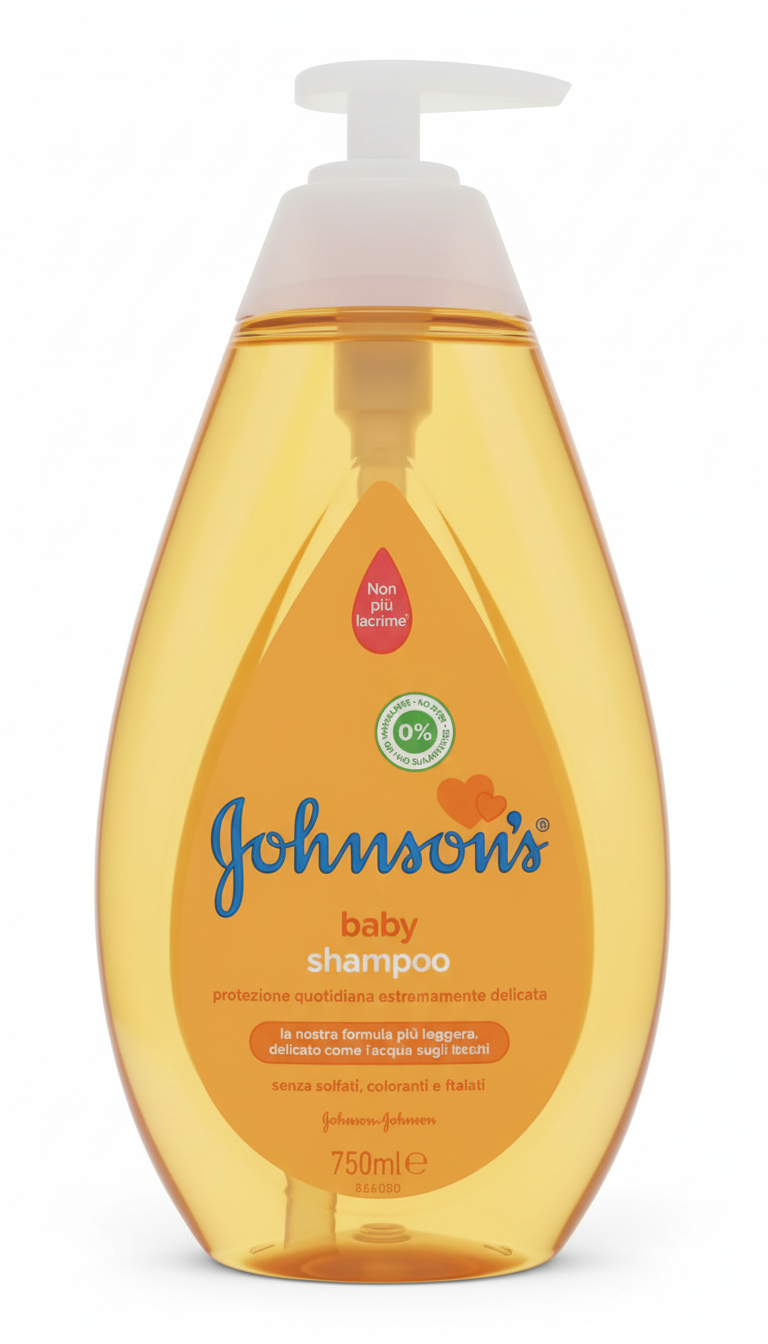 JOHNSON’S Baby Shampoo Oro 750ml con Dosatore | Formula "Non più Lacrime®" Clinicamente Testata | Ipoallergenico e Delicato per Capelli e Cute Sensibile | Senza Parabeni e Solfati