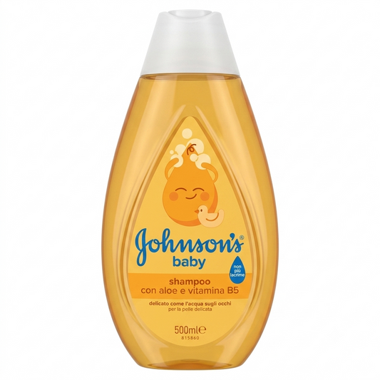 Johnson's Baby Shampoo Non Più Lacrime 500 ml, shampoo delicato per bambini e neonati con formula a pH neutro, deterge dolcemente i capelli rispettando la pelle sensibile e lascia una piacevole sensazione di morbidezza e freschezza.