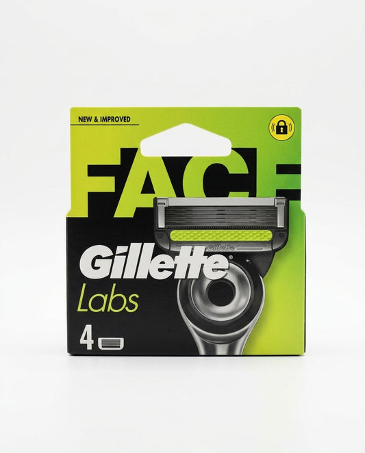 Gillette Labs Lamette di Ricambio 4 Pezzi | Cartucce Originali Gillette Labs | Lama di Precisione Posteriore | Nuovo Design per una Rasatura più Scorrevole | Made in Germany