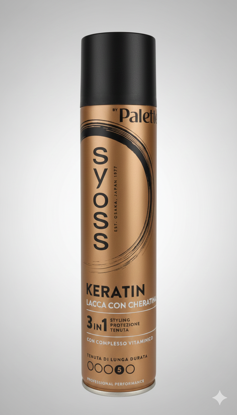 SYOSS Lacca Keratin 400ml | Tenuta Forte 48h Livello 4 | Con Cheratina, Pantenolo e Niacinamide | Anti-Umidità e Riparazione