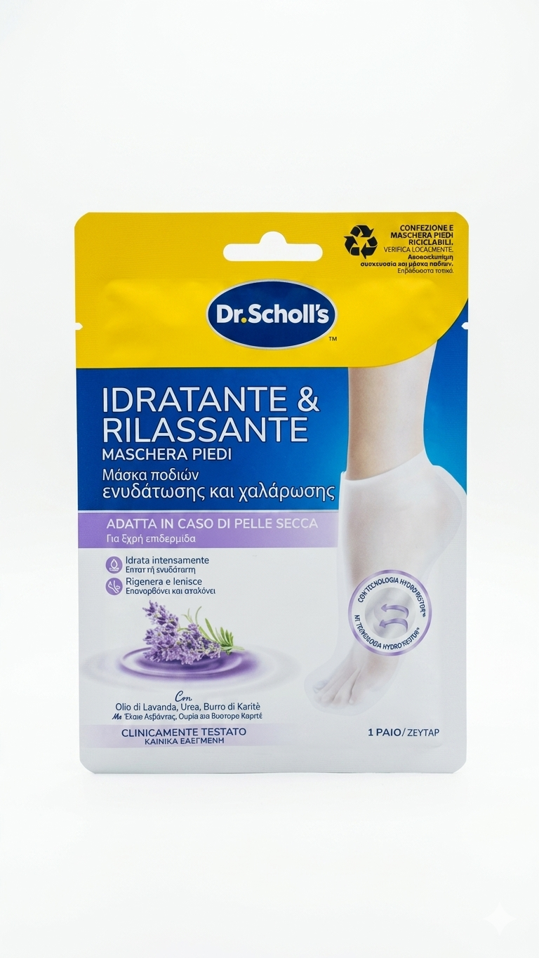 Scholl Expert Care PediMask Nutriente Lavanda 2x10g | Maschera Piedi Relax con Tecnologia Hydro'Restor™ | Idratazione Profonda 24 Ore | Trattamento Calzino 20 Minuti
