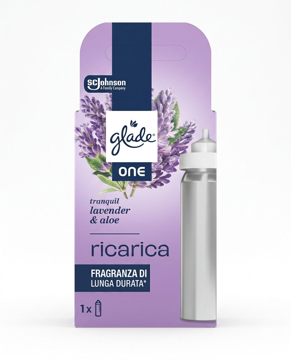 Glade ONE Ricarica Universale Spray Ambienti 10ml Alluminio – Profumazione Istantanea Multi-Compatibile