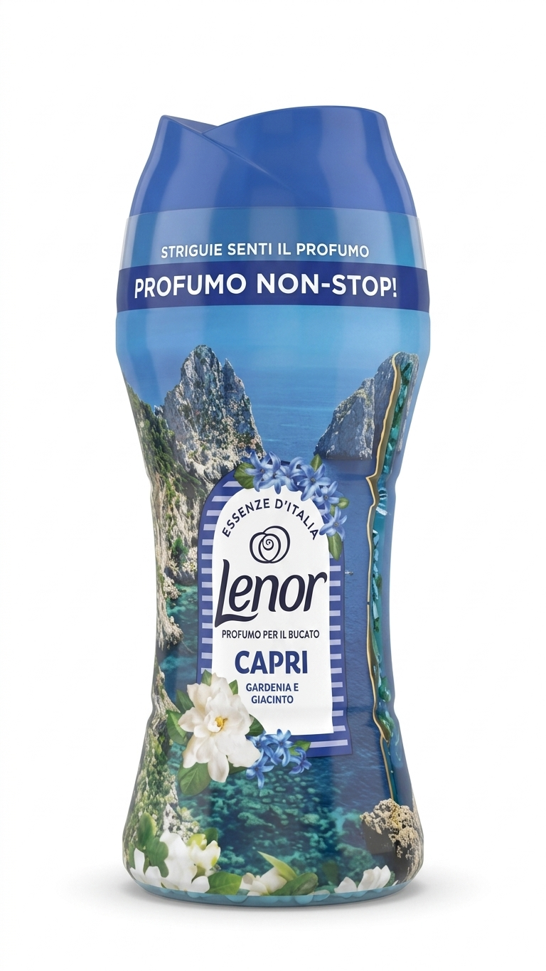 Lenor Capri Profumatore Bucato in Perle Maxi Formato 195g – Intensificatore di Profumo Non-Stop