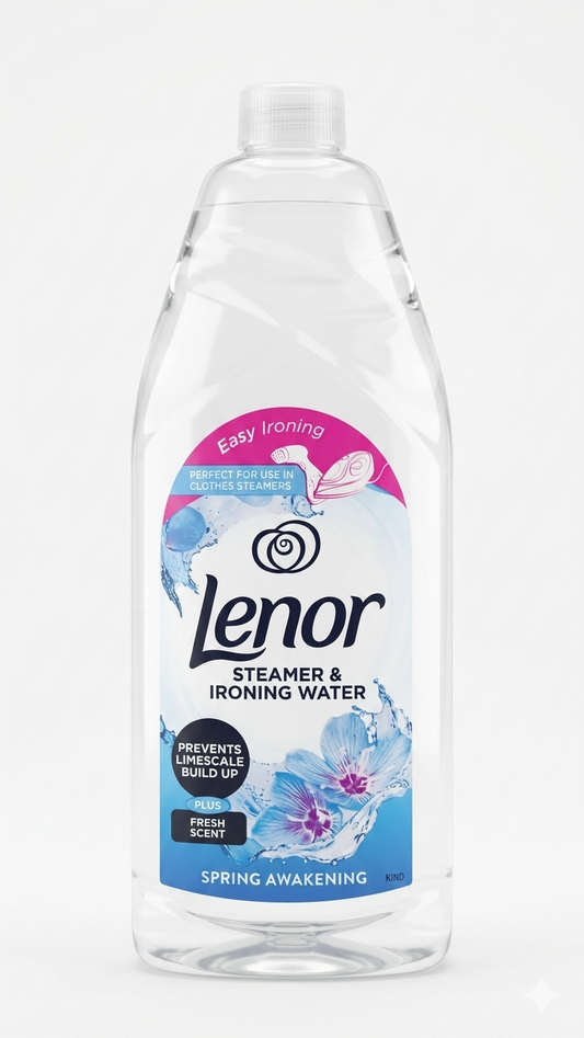 Lenor Acqua Profumata per Stirare 1L Spring Awakening – Tripla Azione: Stiratura Facile, Anticalcare e Antistatico