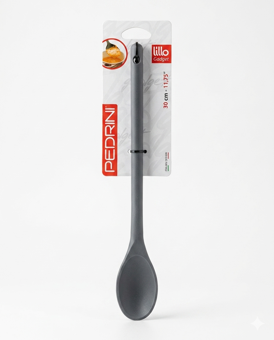 Pedrini Cucchiaione Mescolatore Unipezzo 30 cm – Silicone Antigraffio Professionale – Design Monoblocco Igienico per Pentole Antiaderenti